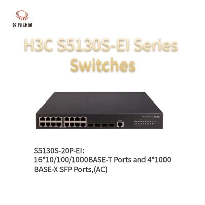 H3C S5130S-20P-EI Série comutadores de acesso Gigabit aprimorados, comutador de dados de rede, switch de rede inteligente