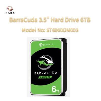 Disco Rígido Seagate BarraCuda 3.5" 6TB Modelo No: ST6000DM003