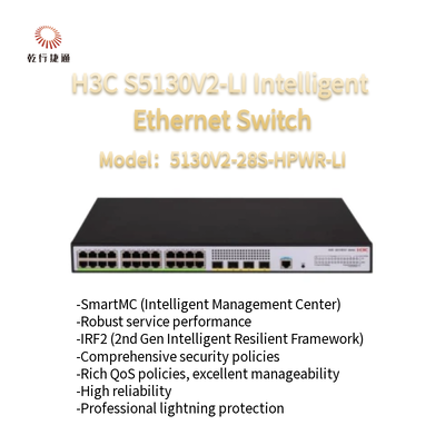 H3C S5130V2-LI S5130V2-28S-HPWR-LI Interruptor Ethernet Gigabit Inteligente Verde