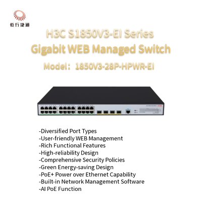 Switch gerenciado WEB Gigabit série 1850V3-28P-HPWR-EI H3C S1850V3-EI