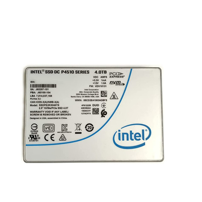 C.C. P4510 2,5 U.2 NVMe PCIe SSDPE2KX040T8 SSDPE2KX040T801 do SSD de Intel 4TB dos servidores