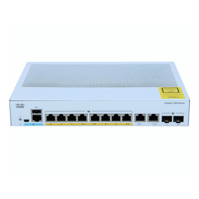 Comutador de gerenciamento de rede Cisco C1000-8P-E-2G-L 8-port gigabit 2x 1G SFP e RJ-45 combo uplinks POE 67W