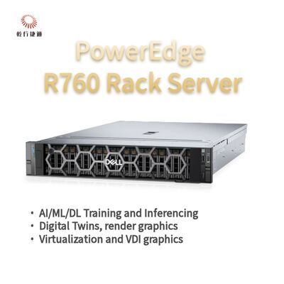 Dell PowerEdge R760 Rack Server Modelo, sistema de armazenamento flash, servidor de CPU XEON