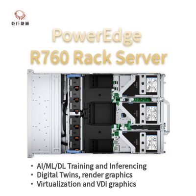 Dell PowerEdge R760 Rack Server Modelo, sistema de armazenamento flash, servidor de CPU XEON