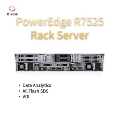 Servidor em rack PowerEdge R7525 2U, vendas de servidores de armazenamento, exportador de rack de servidor 2u
