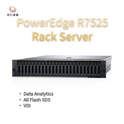 Servidor em rack PowerEdge R7525 2U, vendas de servidores de armazenamento, exportador de rack de servidor 2u