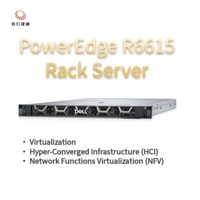 Servidor Rack Dell PowerEdge R6615 1U com 128 de Memória e Resfriamento Líquido Direto, servidor de armazenamento personalizado, servidor de 2 vias