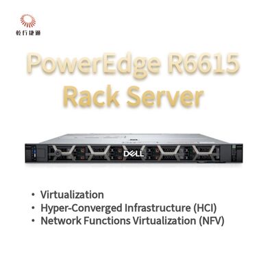 Servidor Rack Dell PowerEdge R6615 1U com 128 de Memória e Resfriamento Líquido Direto, servidor de armazenamento personalizado, servidor de 2 vias