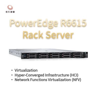 Servidor Rack Dell PowerEdge R6615 1U com 128 de Memória e Resfriamento Líquido Direto, servidor de armazenamento personalizado, servidor de 2 vias