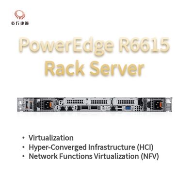 Servidor Rack Dell PowerEdge R6615 1U com 128 de Memória e Resfriamento Líquido Direto, servidor de armazenamento personalizado, servidor de 2 vias