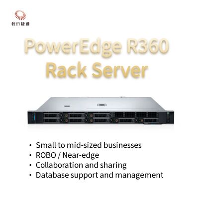 Servidor Rack PowerEdge R360 1U com Intel Xeon Série 6300, 128 GB de Memória DDR5 e Suporte a GPU
