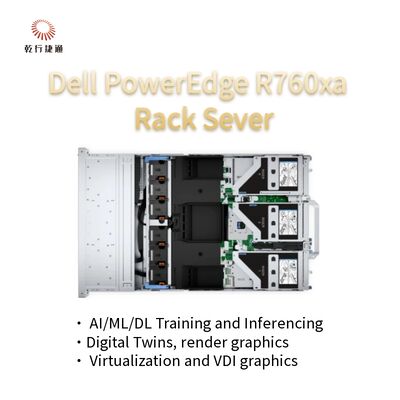 Servidor de alto desempenho para cargas de trabalho pesadas PowerEdge R760xa Rack Server System em estoque