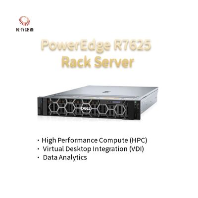 2U Two Socket PowerEdge R7625 Rack Server 4a Geração AMD EPYCTM Processadores até 8x PCIe Gen5 Slots 12 X 2.5" SSDs SATA/SAS