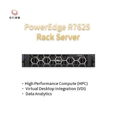 2U Two Socket PowerEdge R7625 Rack Server 4a Geração AMD EPYCTM Processadores até 8x PCIe Gen5 Slots 12 X 2.5" SSDs SATA/SAS