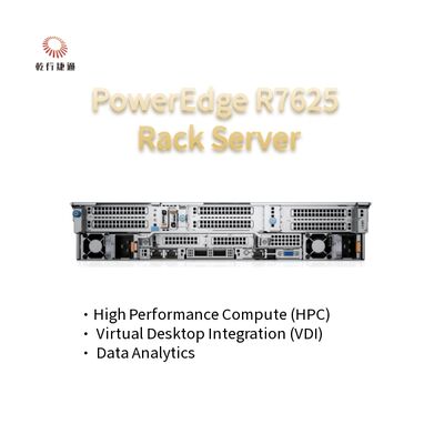 2U Two Socket PowerEdge R7625 Rack Server 4a Geração AMD EPYCTM Processadores até 8x PCIe Gen5 Slots 12 X 2.5" SSDs SATA/SAS