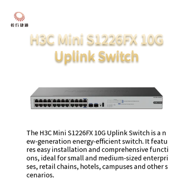 H3C Mini S1226FX 10G Switch Uplink Comutador verde de poupança de energia