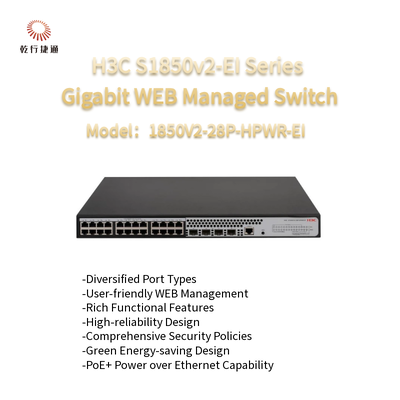 H3C S1850V2-EI Série 1850V2-28P-HPWR-EI Comutadores geridos pela Web Gigabit