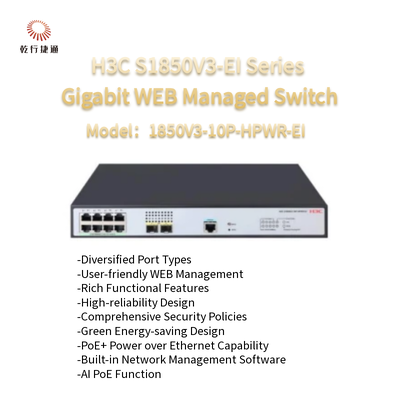H3C S1850V3-EI série 1850V3-10P-HPWR-EI Gigabit WEB Switch gerenciado