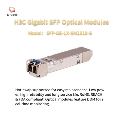 Modulos ópticos H3C Gigabit SFP Com baixo consumo de energia e compatível com SFP-GE-LX-SM1310-S