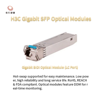 Modulos ópticos H3C Gigabit SFP Com baixo consumo de energia e compatível com SFP-GE-LX-SM1310-S