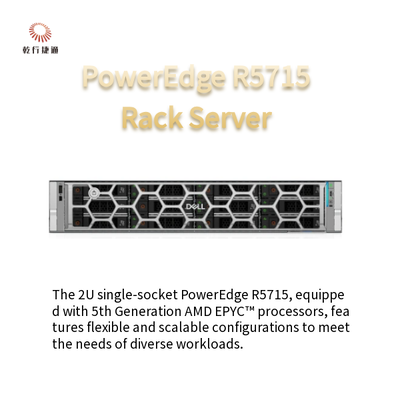 PowerEdge R5715 2U Rack Storage Server Plataforma de Socket Único 5a Geração Processador AMD EPYC