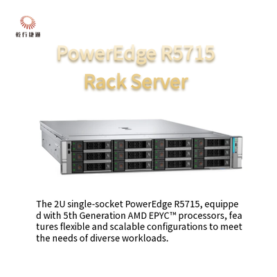 PowerEdge R5715 2U Rack Storage Server Plataforma de Socket Único 5a Geração Processador AMD EPYC