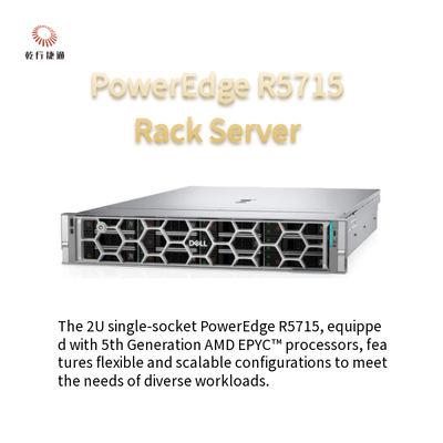 PowerEdge R5715 2U Rack Storage Server Plataforma de Socket Único 5a Geração Processador AMD EPYC