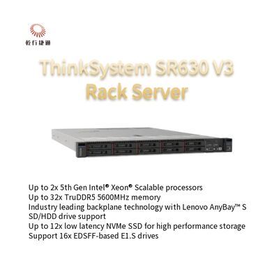 ThinkSystem SR630 V3 Rack Server 2U Xeon Processador em estoque, Intel Xeon Processadores escaláveis