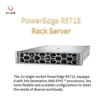 PowerEdge R5715 2U Rack Storage Server Plataforma de Socket Único 5a Geração Processador AMD EPYC